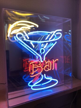 neon caisson verre acrylique bar